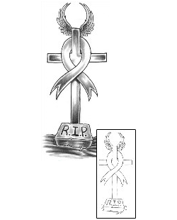 Ribbon Tattoo Religious & Spiritual tattoo | IAF-00053