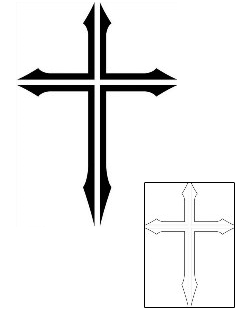 Cross Tattoo Religious & Spiritual tattoo | J1F-00805