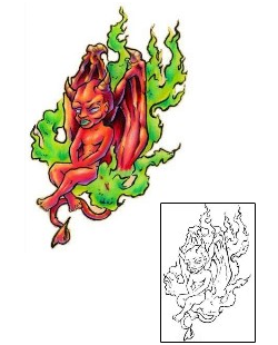 Devil - Demon Tattoo Sitting Demon Tattoo