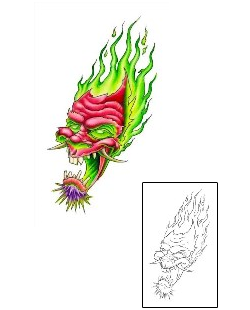 Fire – Flames Tattoo Glow Demon Tattoo