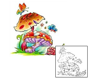 Snail Tattoo Exotic Mushrooms Tattoo