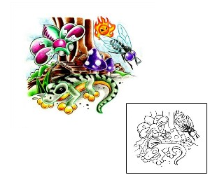 Mushroom Tattoo Insects tattoo | JGF-00049