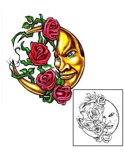 Moon Tattoo Plant Life tattoo | JIF-00040