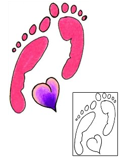 Picture of Footprint Heart Tattoo
