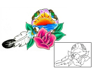 Feather Tattoo Plant Life tattoo | JJF-00440