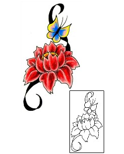 Butterfly Tattoo Plant Life tattoo | JJF-00460