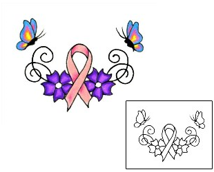 Breast Cancer Tattoo Plant Life tattoo | JJF-00652