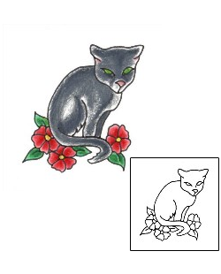 Cat Tattoo Plant Life tattoo | JJF-00693