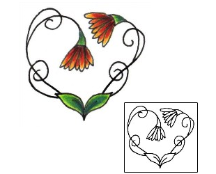 Heart Tattoo Plant Life tattoo | JJF-00785