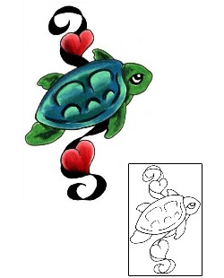 Turtle Tattoo Reptiles & Amphibians tattoo | JJF-00891