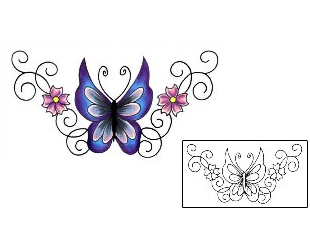 Butterfly Tattoo Specific Body Parts tattoo | JJF-01001