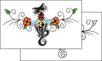 Cat Tattoo animal-cat-tattoos-jennifer-james-jjf-01053