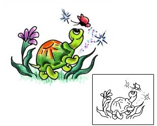 Turtle Tattoo Plant Life tattoo | JJF-01098