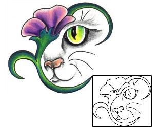 Cat Tattoo Plant Life tattoo | JJF-01271