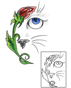Cat Tattoo Plant Life tattoo | JJF-01277