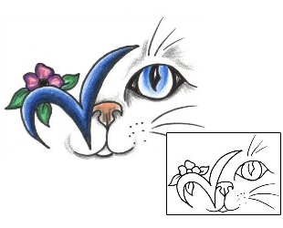 Cat Tattoo Plant Life tattoo | JJF-01301