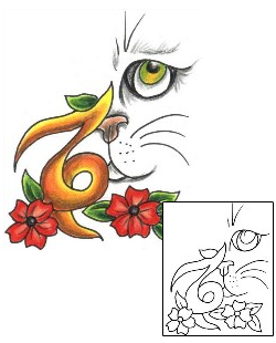 Cat Tattoo Plant Life tattoo | JJF-01305