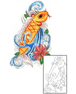 Koi Tattoo Marine Life tattoo | JJF-01340