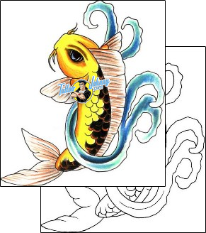 Fish Tattoo marine-life-koi-tattoos-jennifer-james-jjf-01345