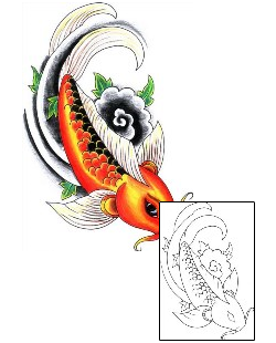 Asian Tattoo Marine Life tattoo | JJF-01349