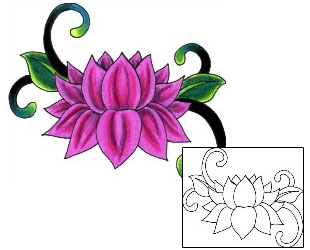 Asian Tattoo Plant Life tattoo | JJF-01352