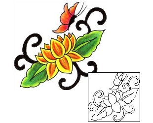 Asian Tattoo Plant Life tattoo | JJF-01357