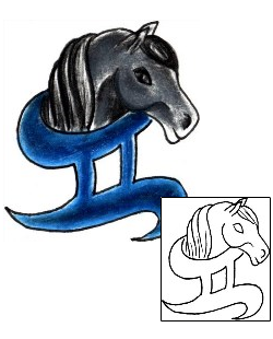 Horse Tattoo Animal tattoo | JJF-01396