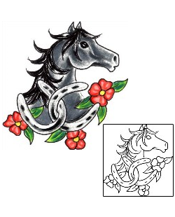 Horseshoe Tattoo Gambling tattoo | JJF-01455