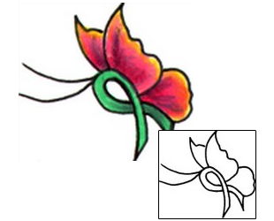 Ribbon Tattoo Awareness Butterfly Tattoo