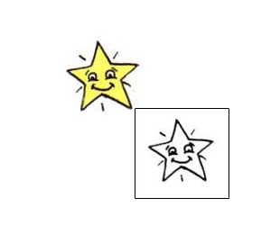 Star Tattoo Yellow Ankle Smiley Face Tattoo