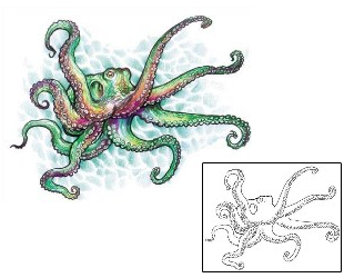 Octopus Tattoo Marine Life tattoo | JPF-00037