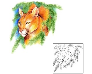 Mountain Lion Tattoo Animal tattoo | JPF-00264