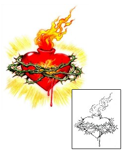 Sacred Heart Tattoo Religious & Spiritual tattoo | JPF-00273