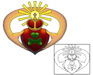 Sacred Heart Tattoo Religious & Spiritual tattoo | JXF-00012
