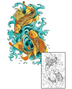 Koi Tattoo Marine Life tattoo | JXF-00017