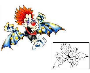 Picture of Clown Bat Tattoo