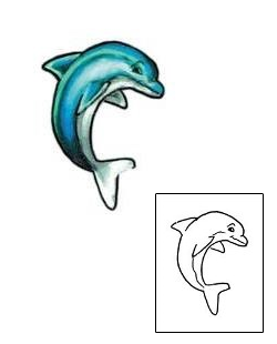 Dolphin Tattoo Marine Life tattoo | KGF-00044