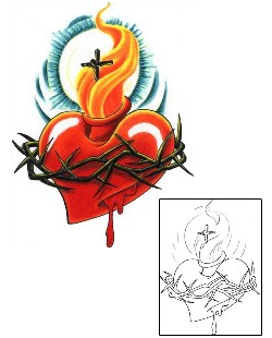 Sacred Heart Tattoo Religious & Spiritual tattoo | KIF-00029