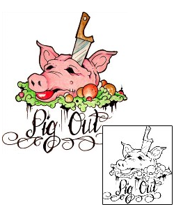 Animal Tattoo Pig Out Dinner Tattoo