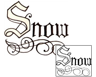 Picture of Snow Lettering Tattoo