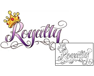 Picture of Royalty Script Lettering Tattoo