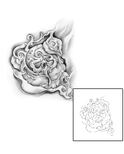 Rose Tattoo Skull tattoo | KOF-00001