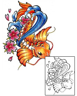 Koi Tattoo Marine Life tattoo | KPF-00002