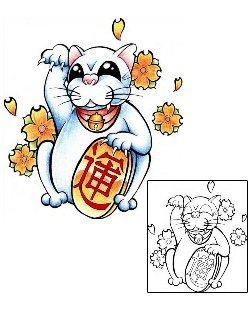 Cat Tattoo Plant Life tattoo | KPF-00004