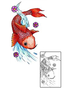 Asian Tattoo Marine Life tattoo | KWF-00002