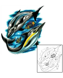 Dolphin Tattoo Marine Life tattoo | KYF-00009