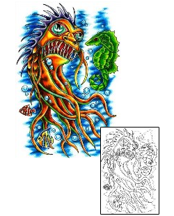 Scary Tattoo Marine Life tattoo | KYF-00015