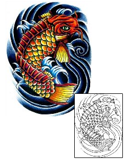Koi Tattoo Marine Life tattoo | KYF-00047