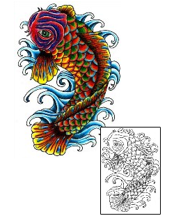 Asian Tattoo Marine Life tattoo | KYF-00049