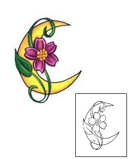 Moon Tattoo Plant Life tattoo | L1F-00052
